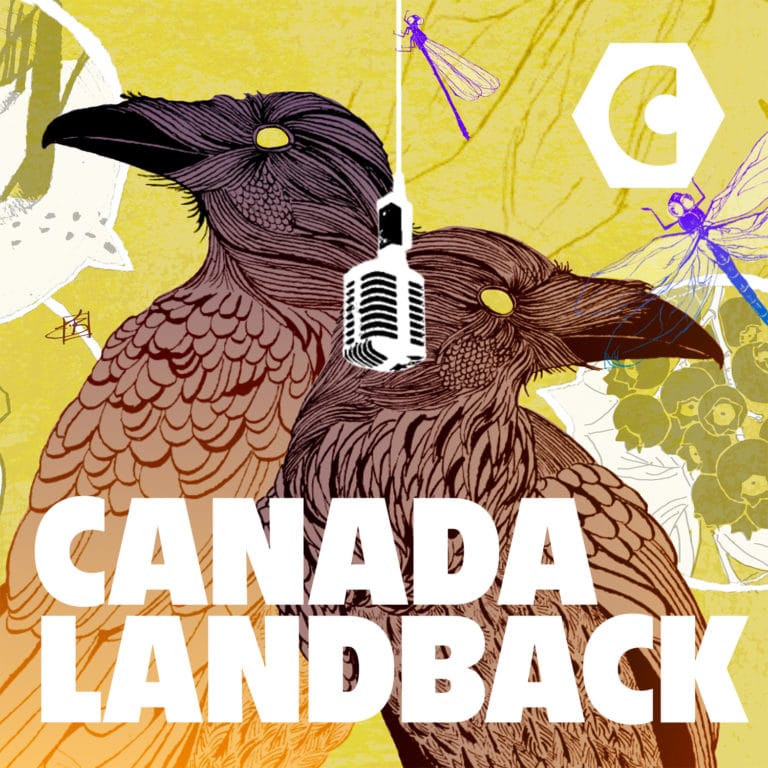 The CanadaLandBack podcast logo. 