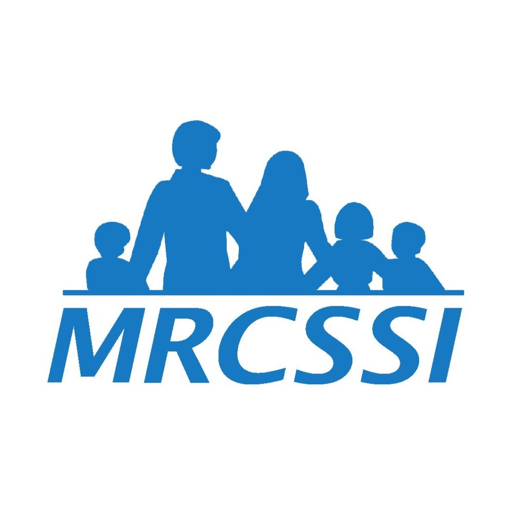 The Muslim Resource Centre for Social Support and Integration logo. The initials MRCSSI are underneath a blue silhouette of a family. 